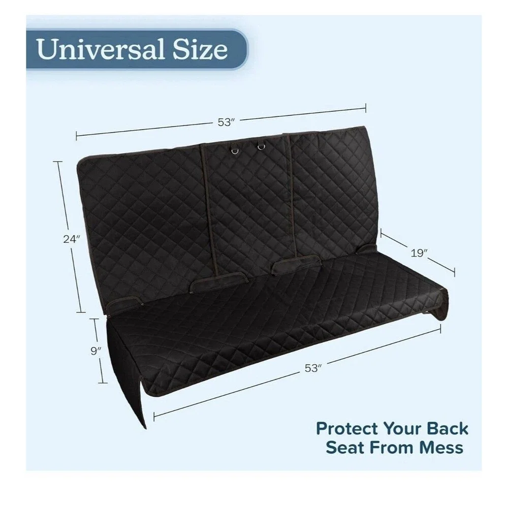 Petmaker Dog Pet Car Seat Cover Protector for Back Seat Water-Resistant Black